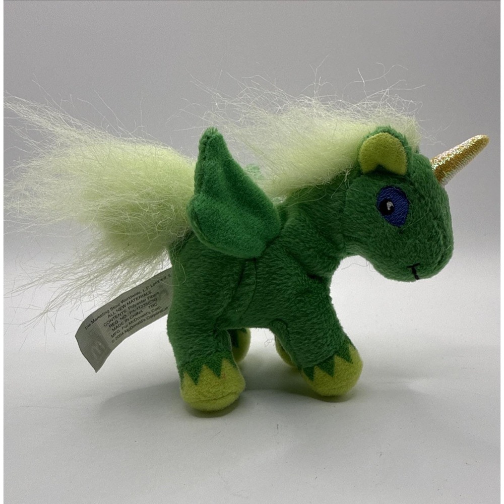 Neopets Green Uni 4" Plush‎ Unicorn Stuffed Animal McDonalds 2004 WITH TAG